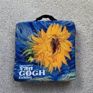 Immersive Van Gogh Exhibit Sunflower art seat cushion lightweight souvenir